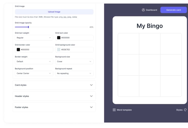Bingo Card Generator Make Custom Printable Cards