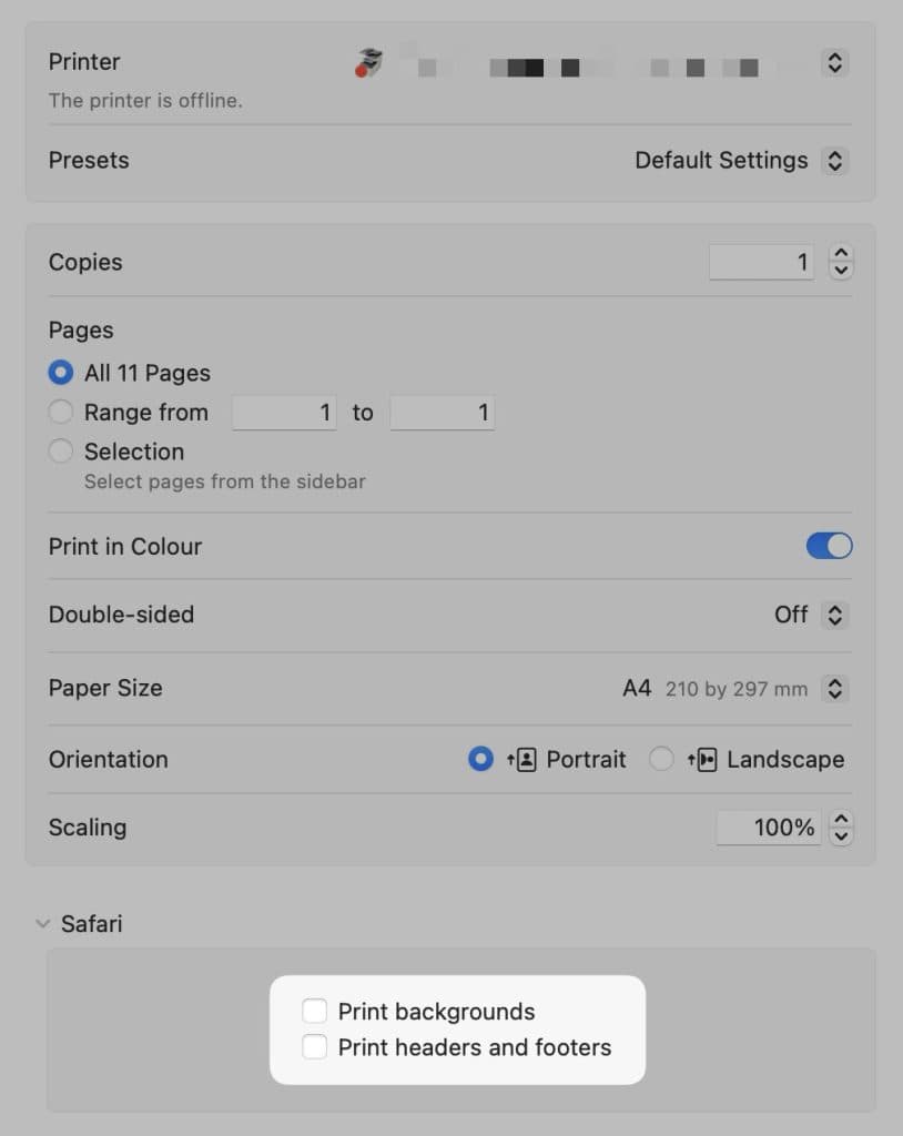 Print Session Header Removing Headers/footers From Prints - Bingo Card Creator
