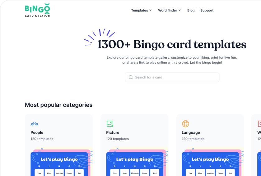 About Us - Bingo Card Creator