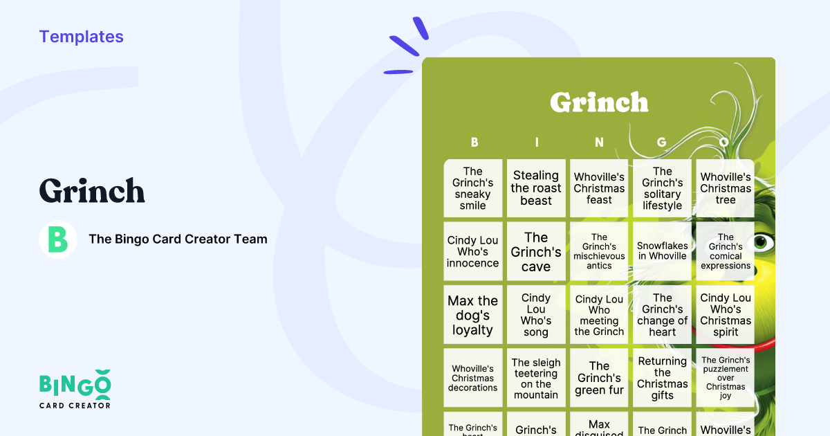 grinch-bingo-printable-customizable-bingo-card-creator for Free Printable Grinch Bingo Cards Grinch Bingo: Printable & Customizable - Bingo Card Creator for Free Printable Grinch Bingo Cards