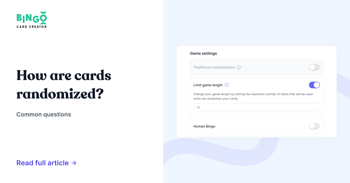 How Are Cards Randomized? - Bingo Card Creator