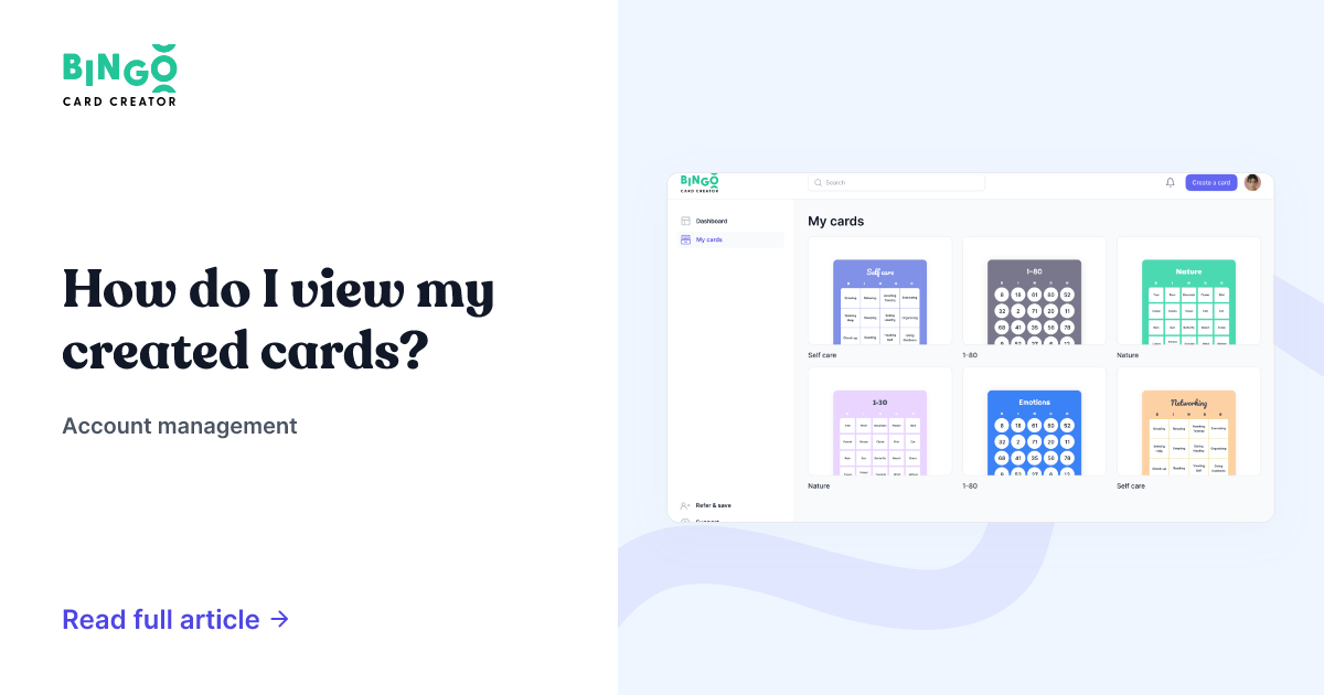 How Do I View My Created Cards? - Bingo Card Creator
