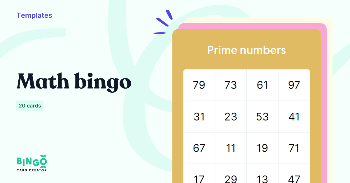 Math Bingo: Printable & Customizable - Bingo Card Creator