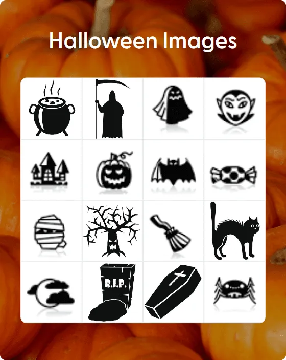 Halloween Images bingo card