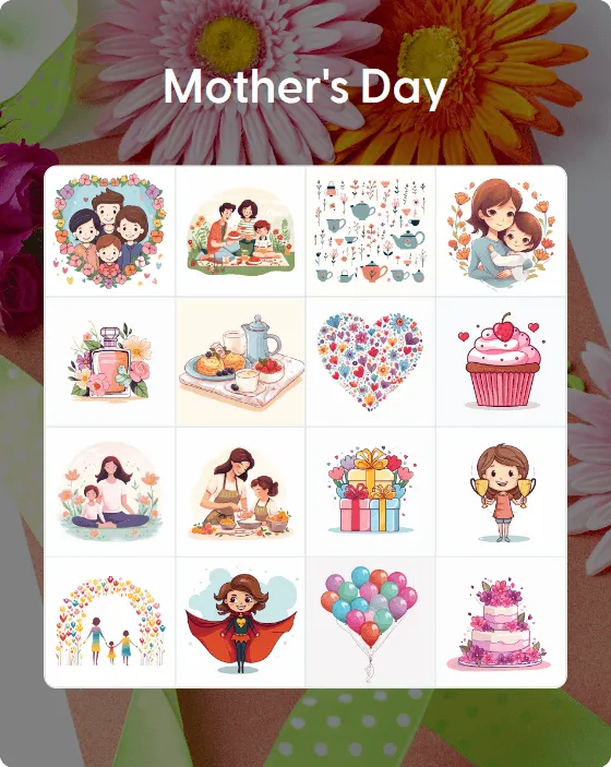 Mother's Day bingo card template